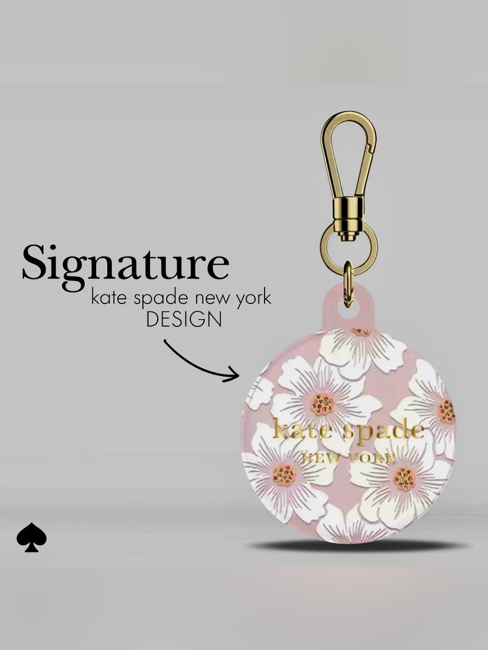 NEW Kate Spade Air Tag holder keychain bag charm Back to School Signature NY